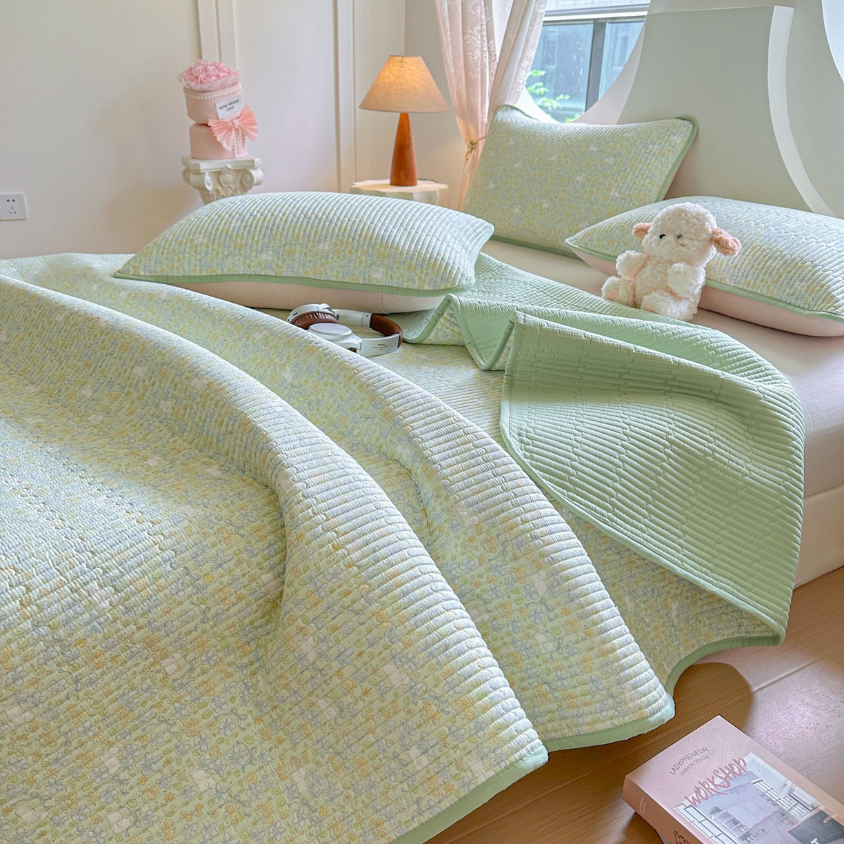 恒尚居2025新款春秋纯棉床盖全棉印花床单床垫床褥垫-跑量（四季款） 纯棉四季款-丁香花开