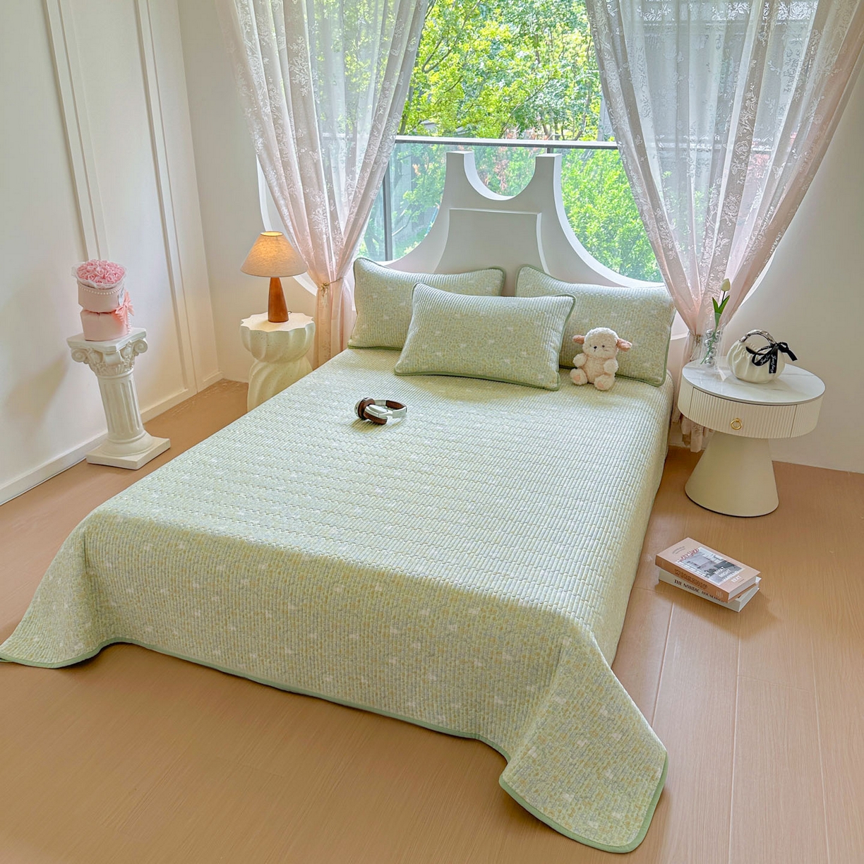 91家纺网 家纺一手货源 找家纺 恒尚居2025新款春秋纯棉床盖全棉印花床单床垫床褥垫-跑量（四季款） 纯棉四季款-丁香花开