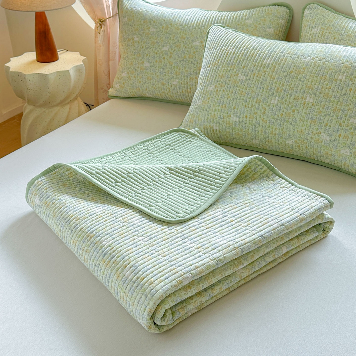 91家纺网 家纺一手货源 找家纺 恒尚居2025新款春秋纯棉床盖全棉印花床单床垫床褥垫-跑量（四季款） 纯棉四季款-丁香花开