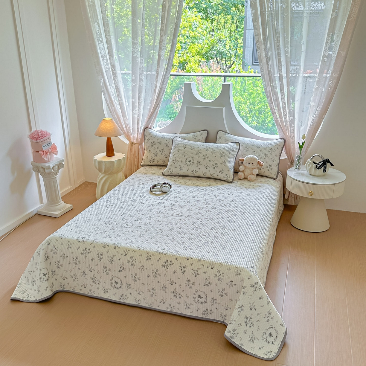 91家纺网 家纺一手货源 找家纺 恒尚居2025新款春秋纯棉床盖全棉印花床单床垫床褥垫-跑量（四季款） 纯棉四季款-花晨月夕