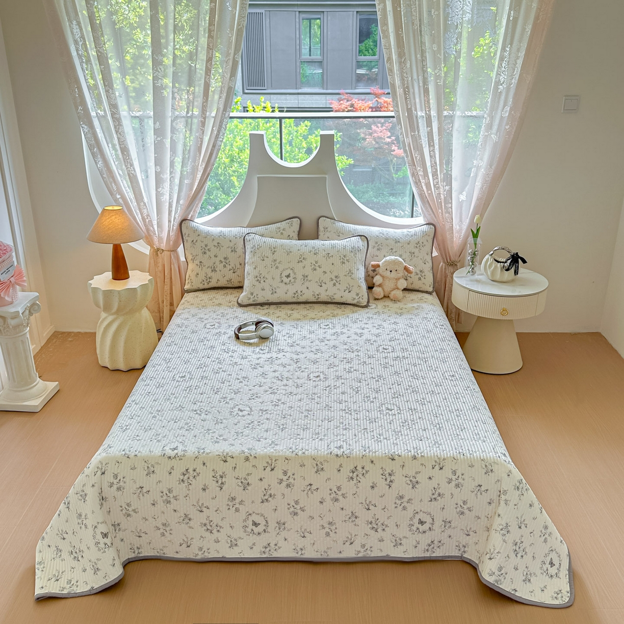 91家纺网 家纺一手货源 找家纺 恒尚居2025新款春秋纯棉床盖全棉印花床单床垫床褥垫-跑量（四季款） 纯棉四季款-花晨月夕