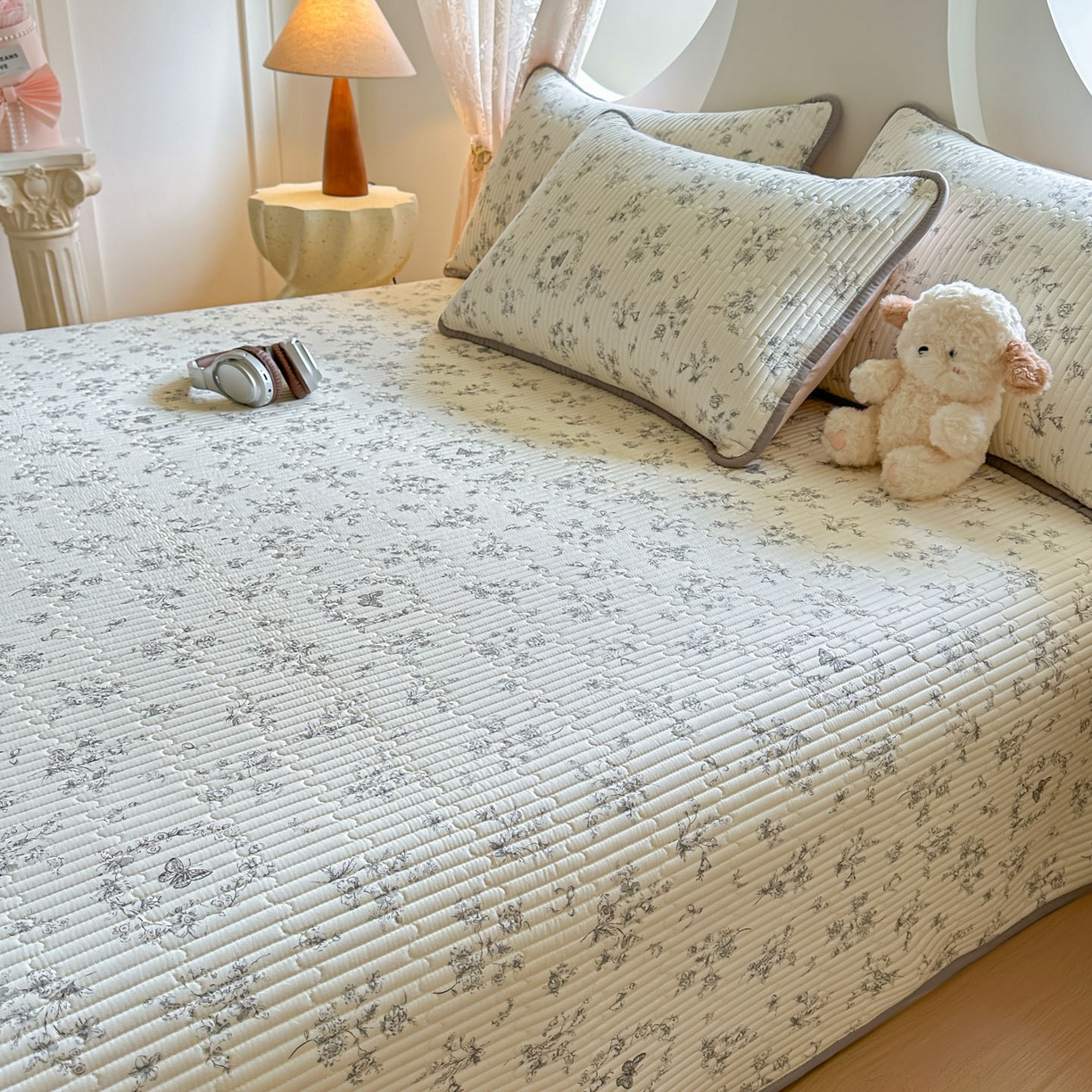 91家纺网 家纺一手货源 找家纺 恒尚居2025新款春秋纯棉床盖全棉印花床单床垫床褥垫-跑量（四季款） 纯棉四季款-花晨月夕