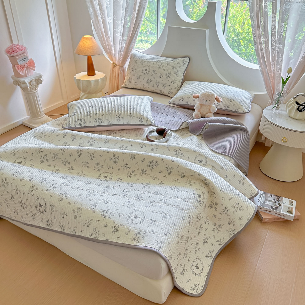 91家纺网 家纺一手货源 找家纺 恒尚居2025新款春秋纯棉床盖全棉印花床单床垫床褥垫-跑量（四季款） 纯棉四季款-花晨月夕