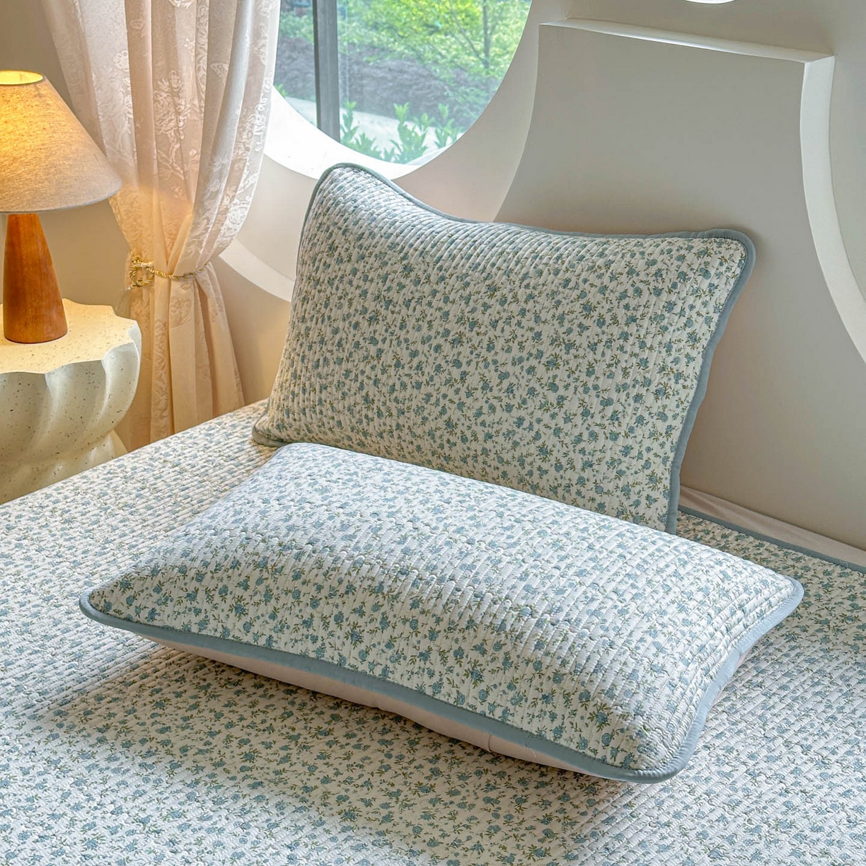 91家纺网 家纺一手货源 找家纺 恒尚居2025新款春秋纯棉床盖全棉印花床单床垫床褥垫-跑量（四季款） 纯棉四季款-蓝韵