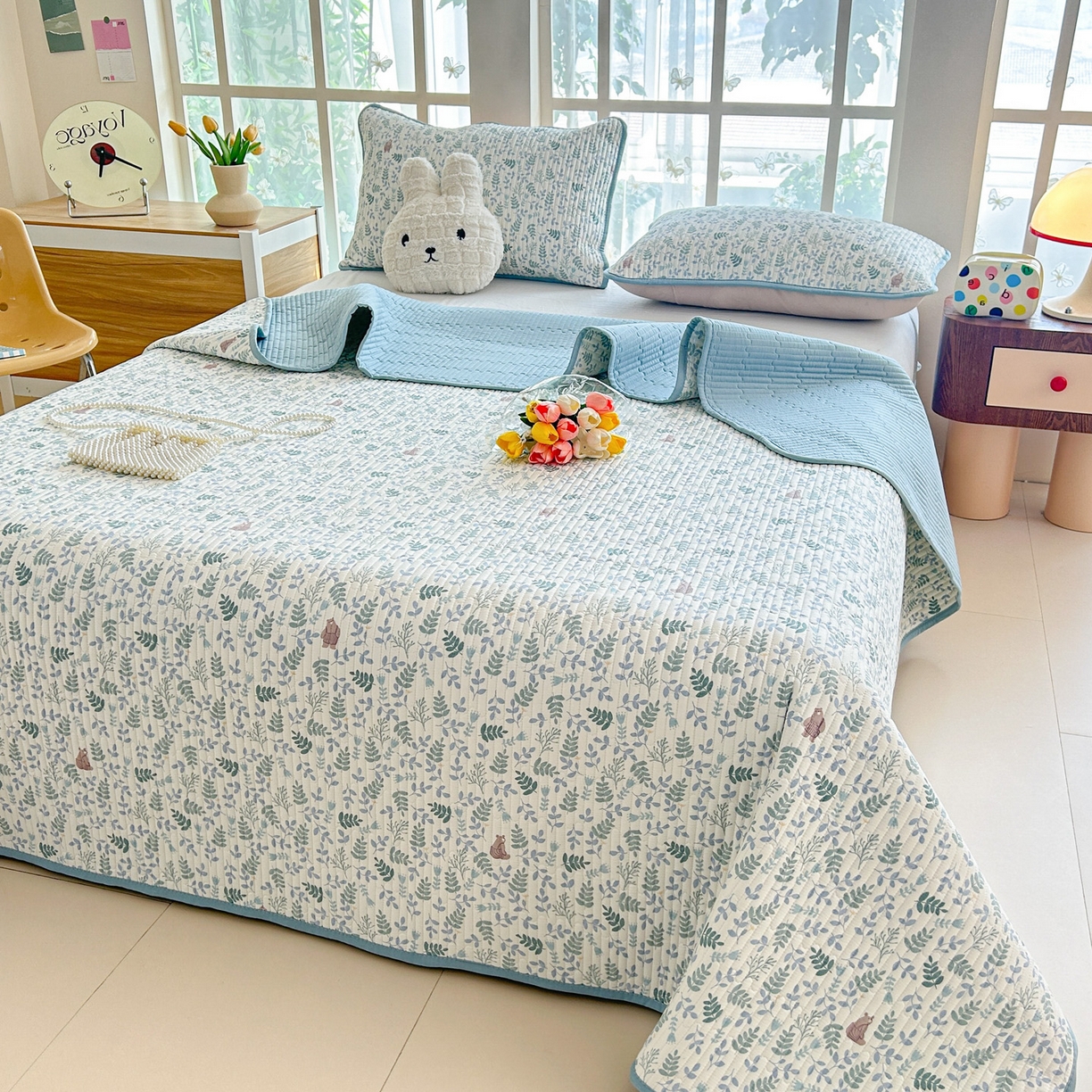 91家纺网 家纺一手货源 找家纺 恒尚居2025新款春秋纯棉床盖全棉印花床单床垫床褥垫-跑量（四季款） 纯棉四季款-绿野仙踪