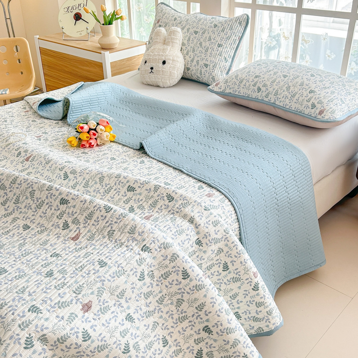 91家纺网 家纺一手货源 找家纺 恒尚居2025新款春秋纯棉床盖全棉印花床单床垫床褥垫-跑量（四季款） 纯棉四季款-绿野仙踪