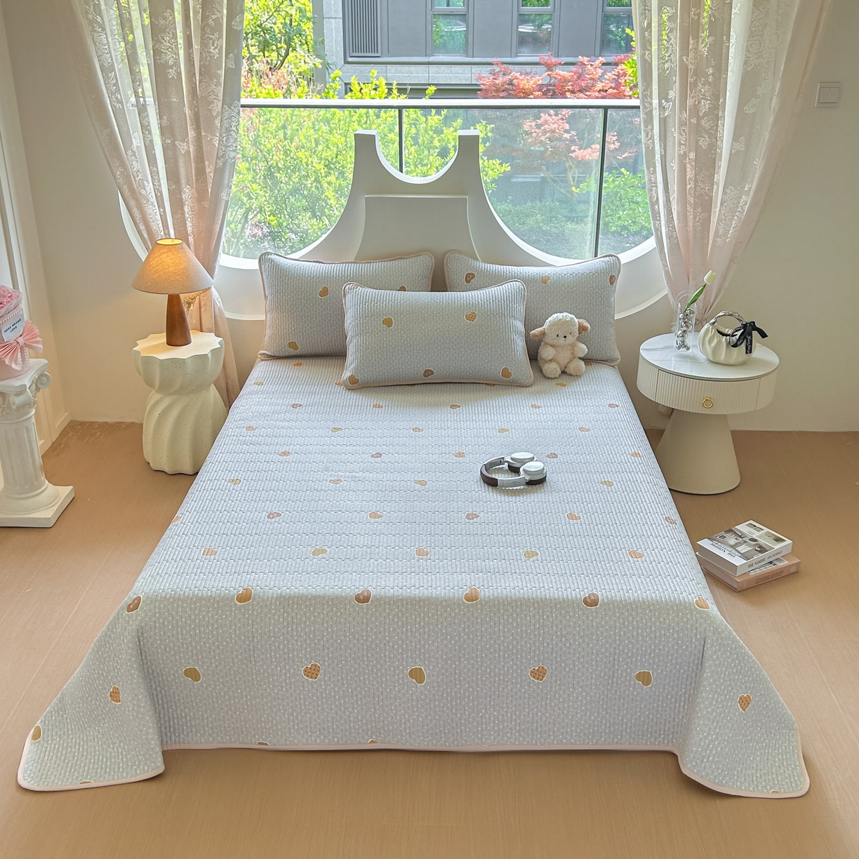 91家纺网 家纺一手货源 找家纺 恒尚居2025新款春秋纯棉床盖全棉印花床单床垫床褥垫-跑量（四季款） 纯棉四季款-绮陌