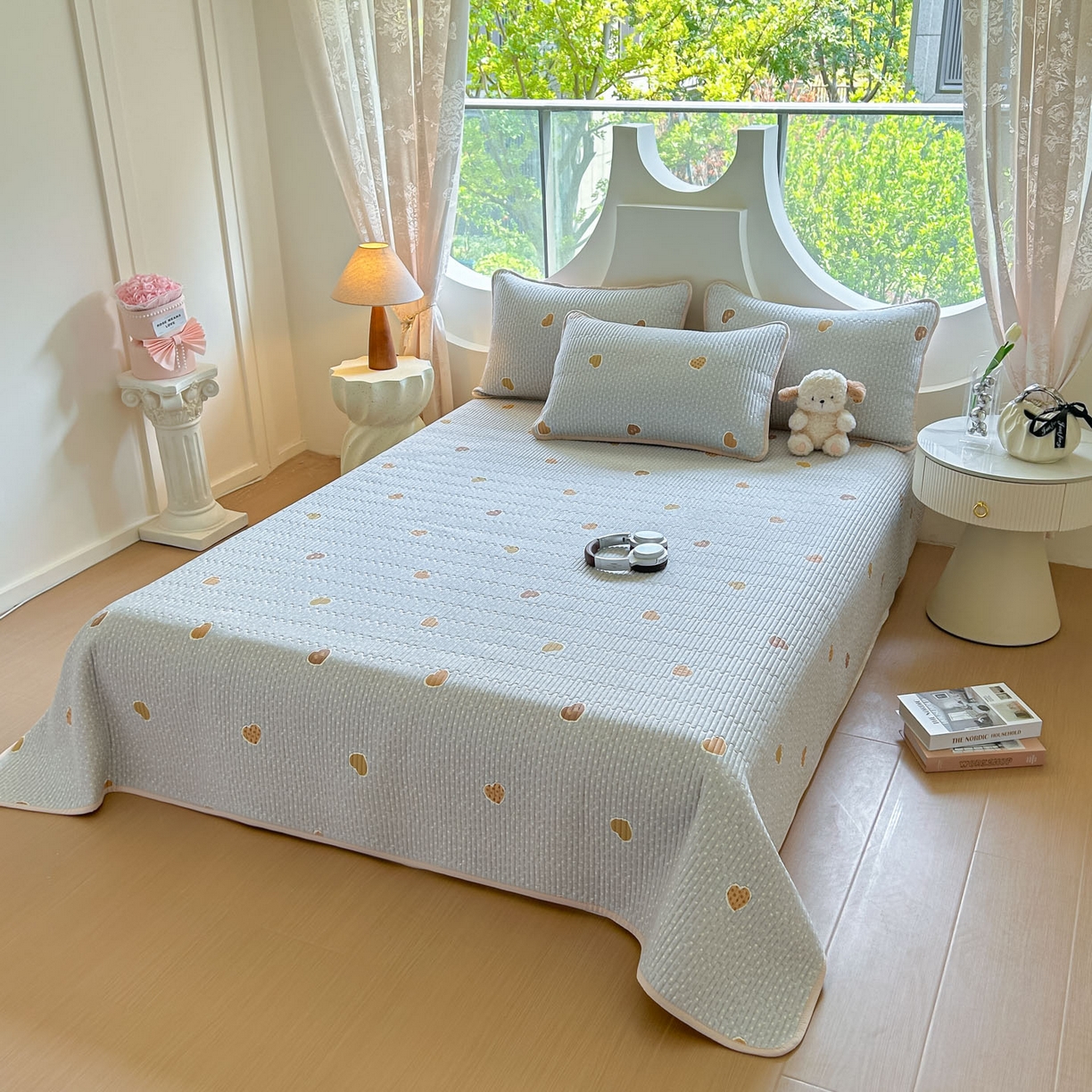 91家纺网 家纺一手货源 找家纺 恒尚居2025新款春秋纯棉床盖全棉印花床单床垫床褥垫-跑量（四季款） 纯棉四季款-绮陌