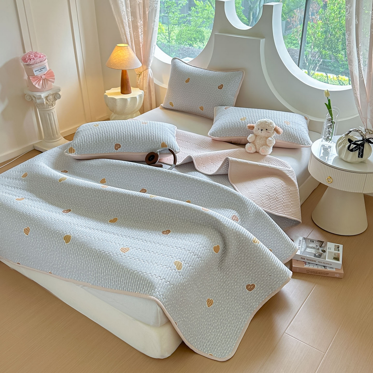 91家纺网 家纺一手货源 找家纺 恒尚居2025新款春秋纯棉床盖全棉印花床单床垫床褥垫-跑量（四季款） 纯棉四季款-绮陌