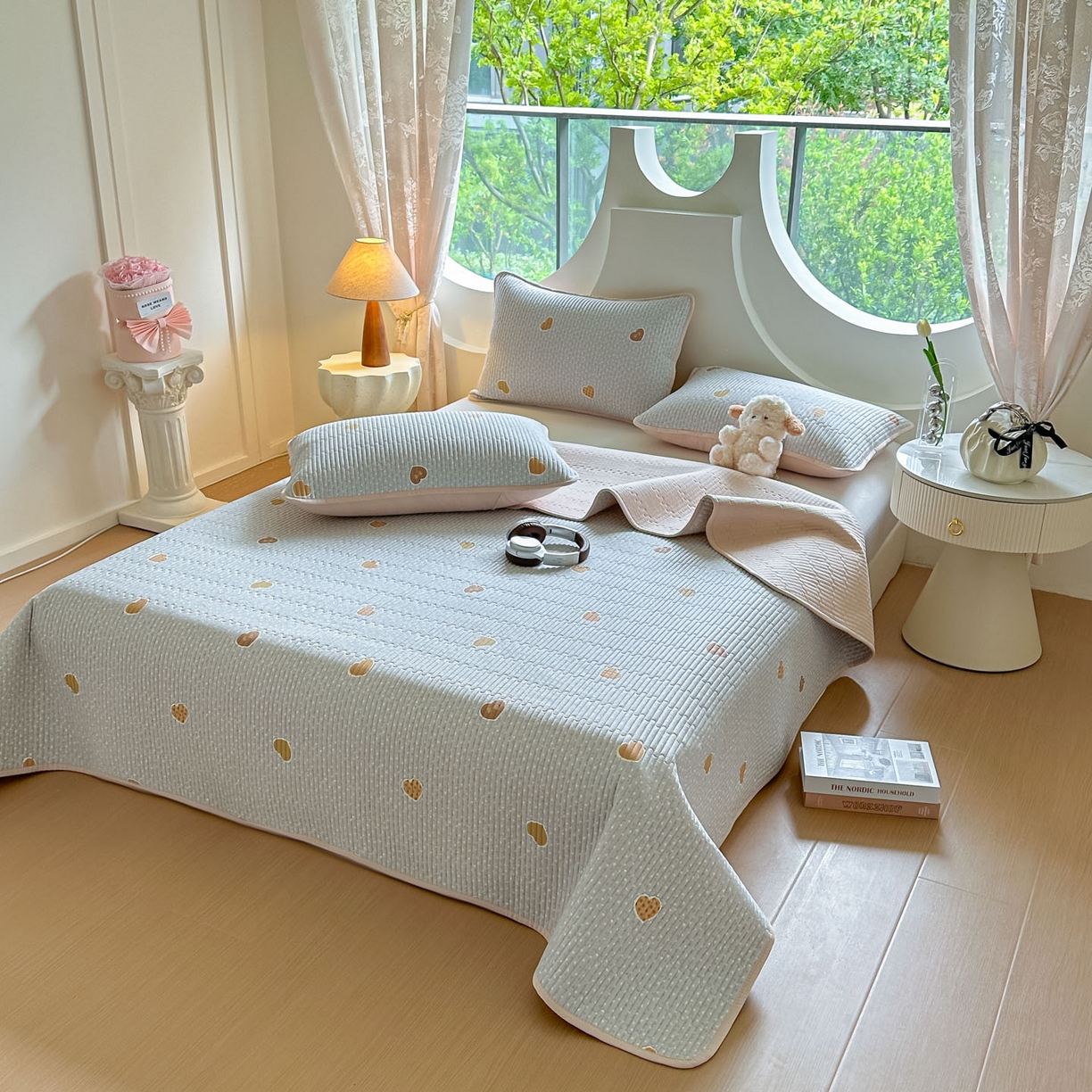 91家纺网 家纺一手货源 找家纺 恒尚居2025新款春秋纯棉床盖全棉印花床单床垫床褥垫-跑量（四季款） 纯棉四季款-绮陌