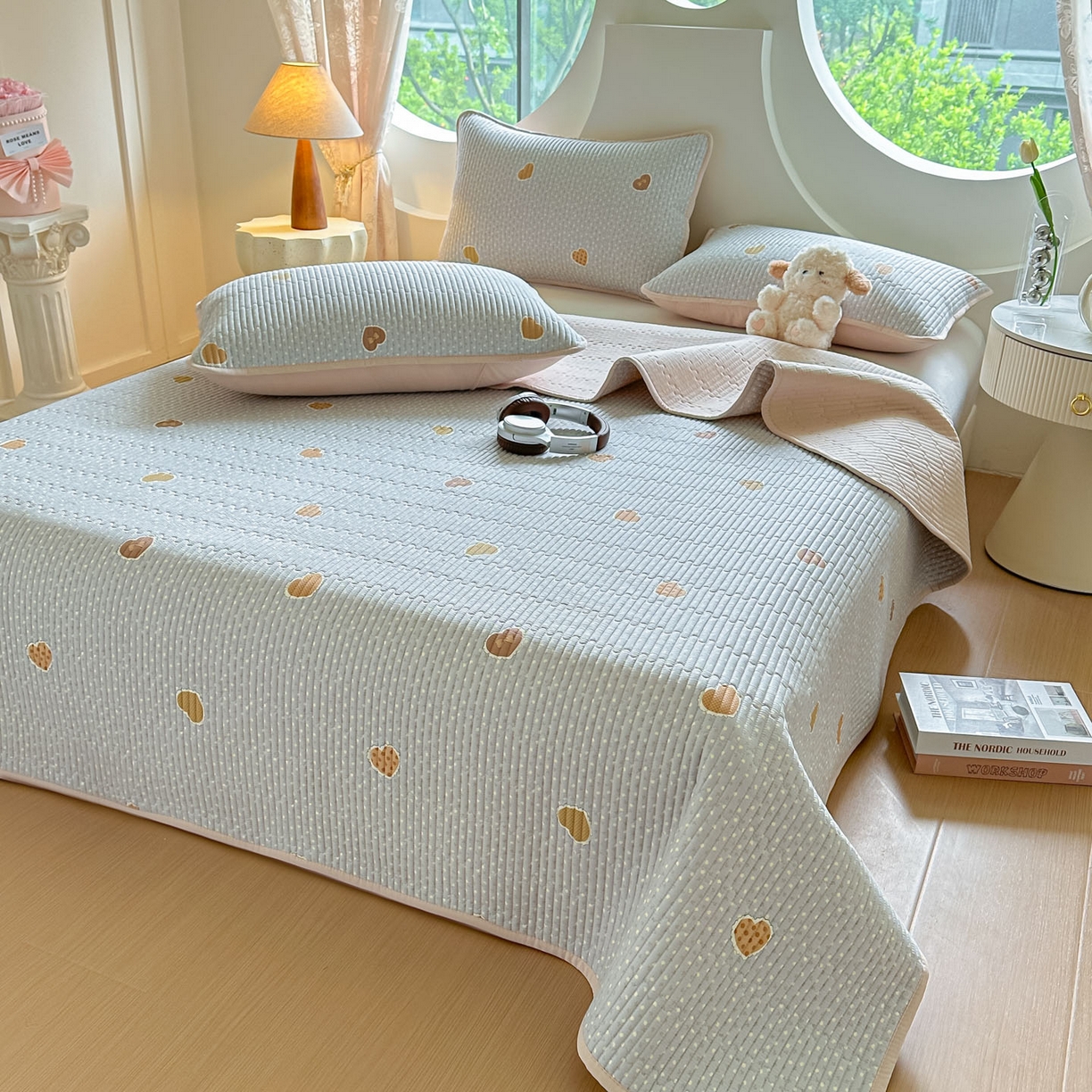 91家纺网 家纺一手货源 找家纺 恒尚居2025新款春秋纯棉床盖全棉印花床单床垫床褥垫-跑量（四季款） 纯棉四季款-绮陌