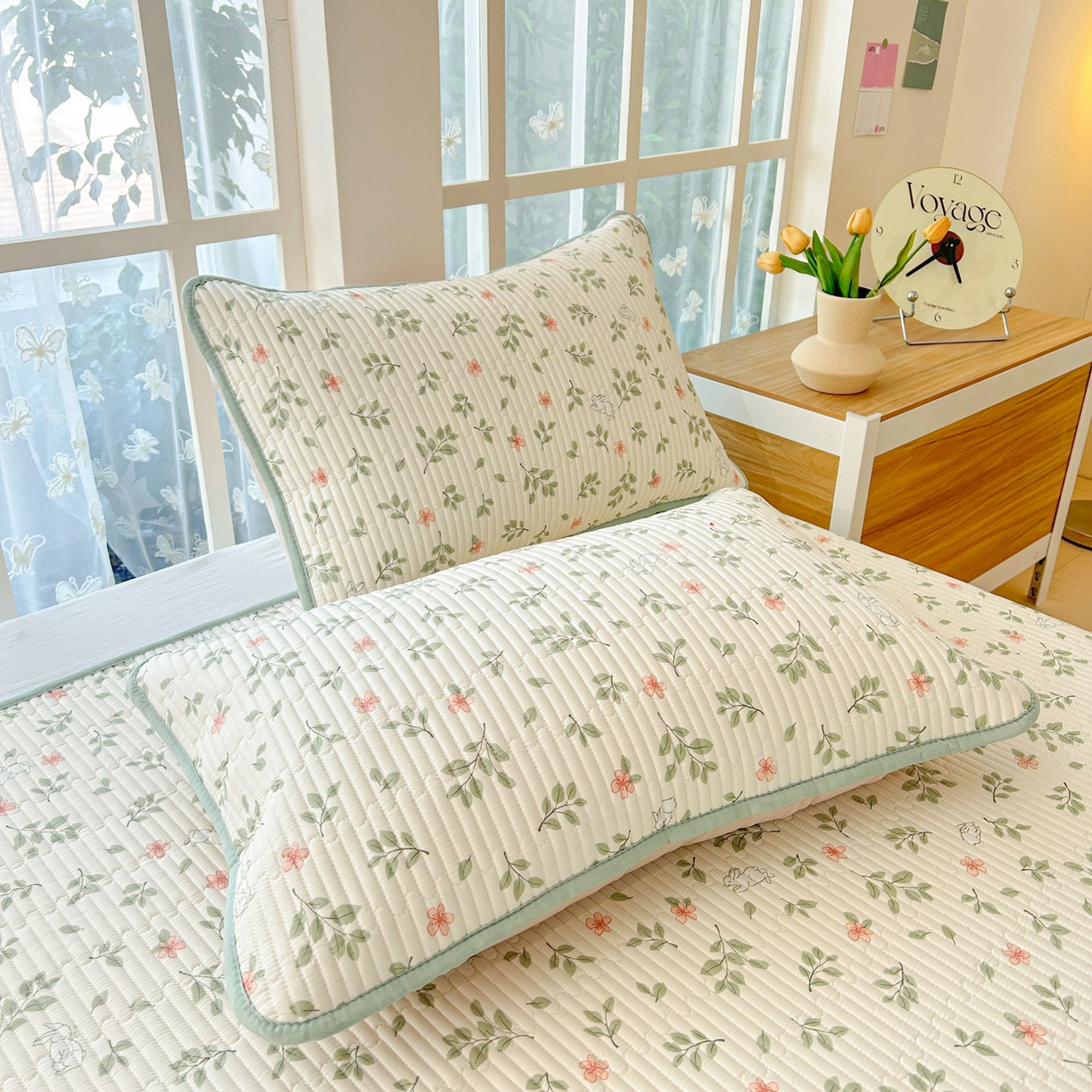 91家纺网 家纺一手货源 找家纺 恒尚居2025新款春秋纯棉床盖全棉印花床单床垫床褥垫-跑量（四季款） 纯棉四季款-清新雅韵