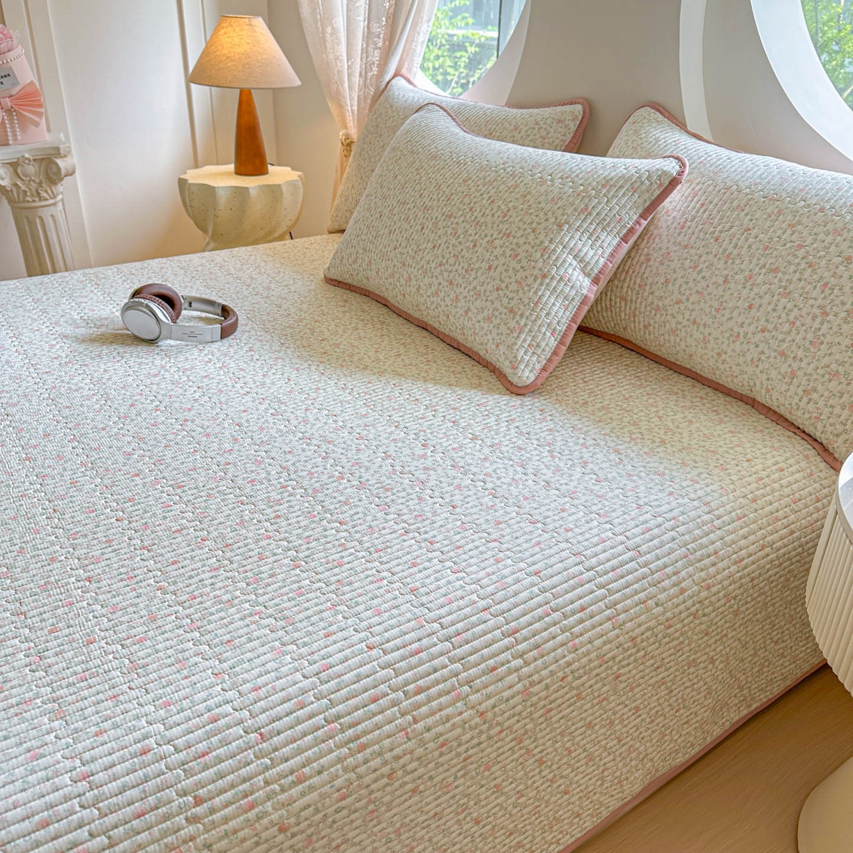 91家纺网 家纺一手货源 找家纺 恒尚居2025新款春秋纯棉床盖全棉印花床单床垫床褥垫-跑量（四季款） 纯棉四季款-伊洛娜