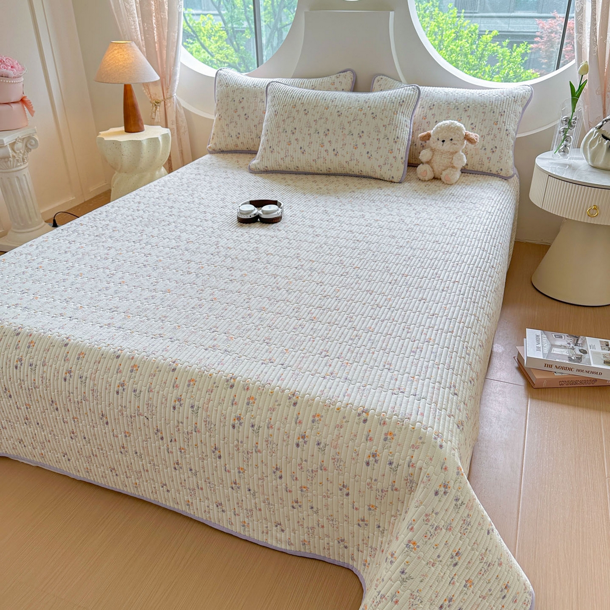 91家纺网 家纺一手货源 找家纺 恒尚居2025新款春秋纯棉床盖全棉印花床单床垫床褥垫-跑量（四季款） 纯棉四季款-云水谣