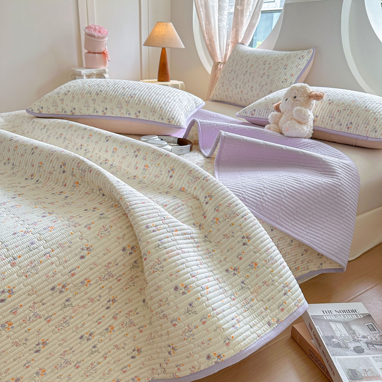 91家纺网 家纺一手货源 找家纺 恒尚居2025新款春秋纯棉床盖全棉印花床单床垫床褥垫-跑量（四季款） 纯棉四季款-云水谣