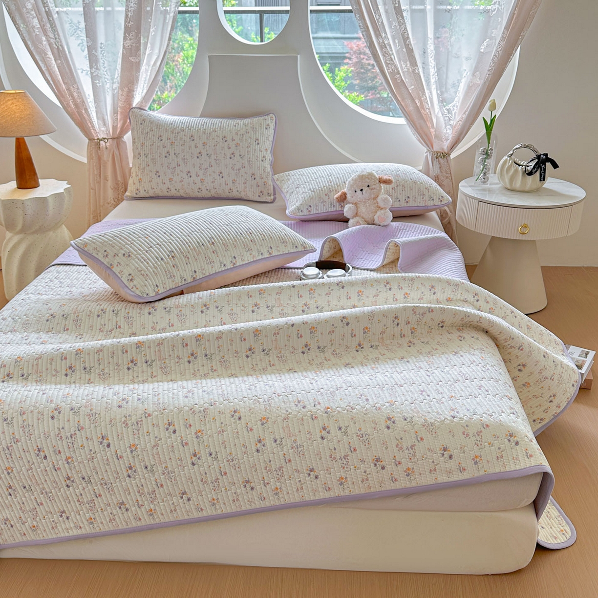 91家纺网 家纺一手货源 找家纺 恒尚居2025新款春秋纯棉床盖全棉印花床单床垫床褥垫-跑量（四季款） 纯棉四季款-云水谣