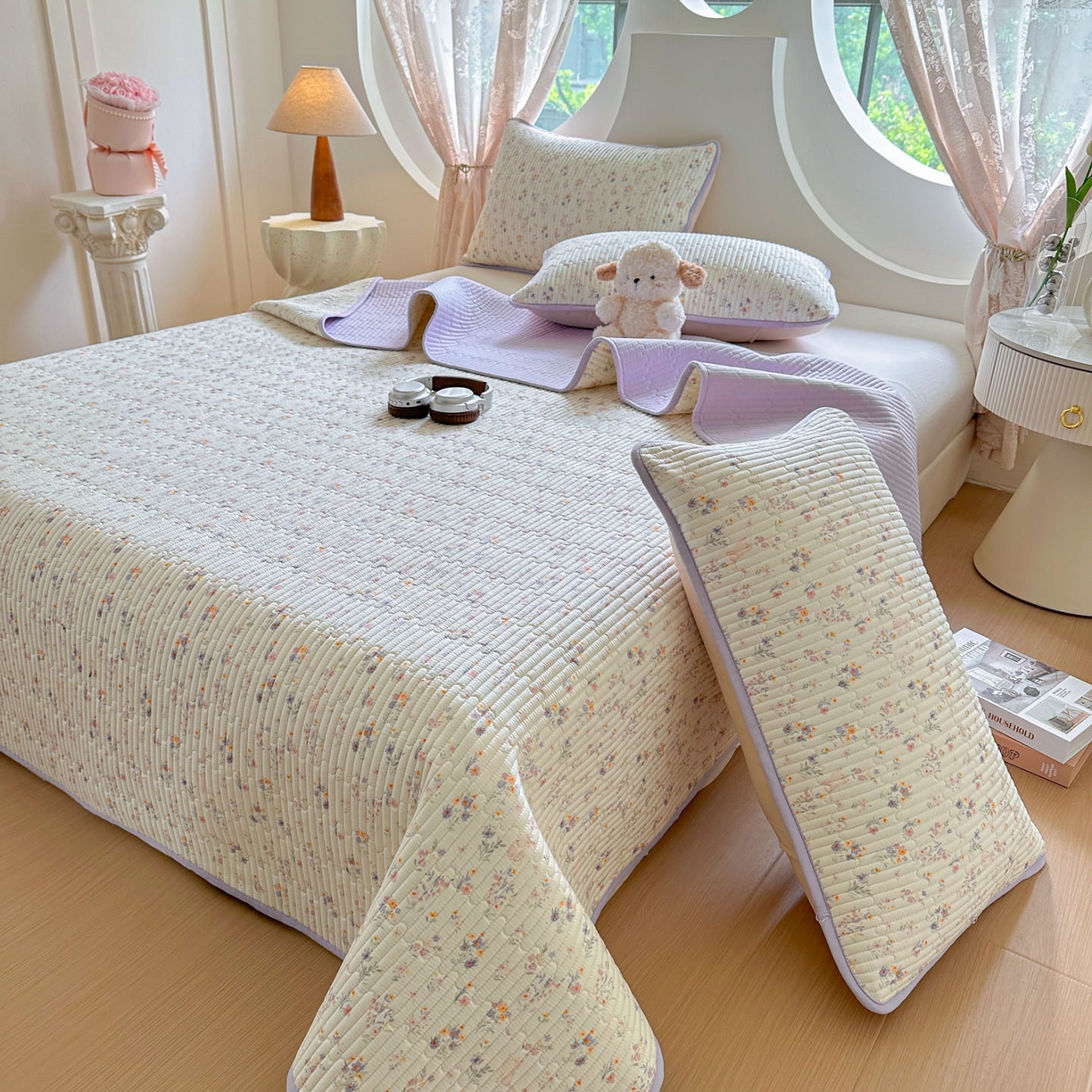 91家纺网 家纺一手货源 找家纺 恒尚居2025新款春秋纯棉床盖全棉印花床单床垫床褥垫-跑量（四季款） 纯棉四季款-云水谣