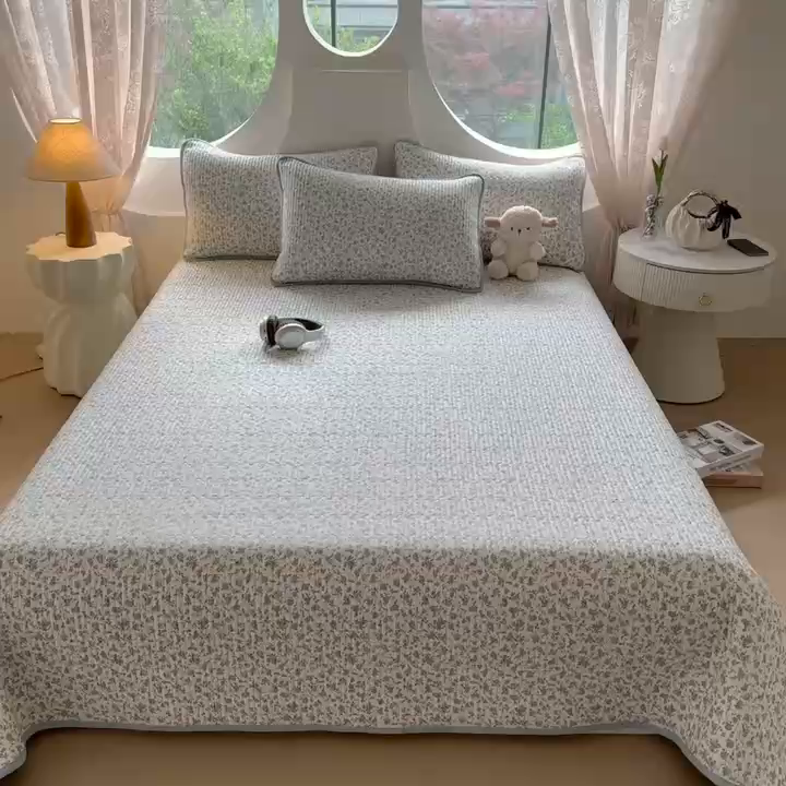 91家纺网 家纺一手货源 找家纺 恒尚居2025新款春秋纯棉床盖全棉印花床单床垫床褥垫-跑量（四季款） 纯棉四季款-蓝韵