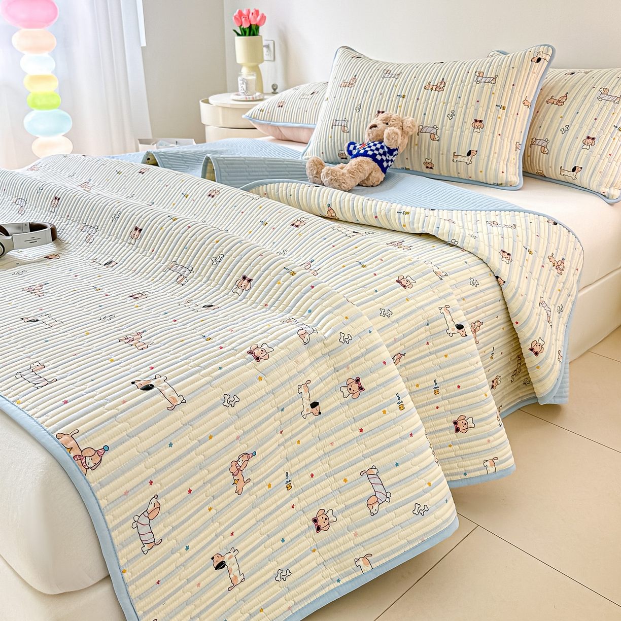 91家纺网 家纺一手货源 找家纺 （总）恒尚居2025新款全棉床盖春秋印花床单纯棉床垫床褥垫-跑量（四季款）卡通