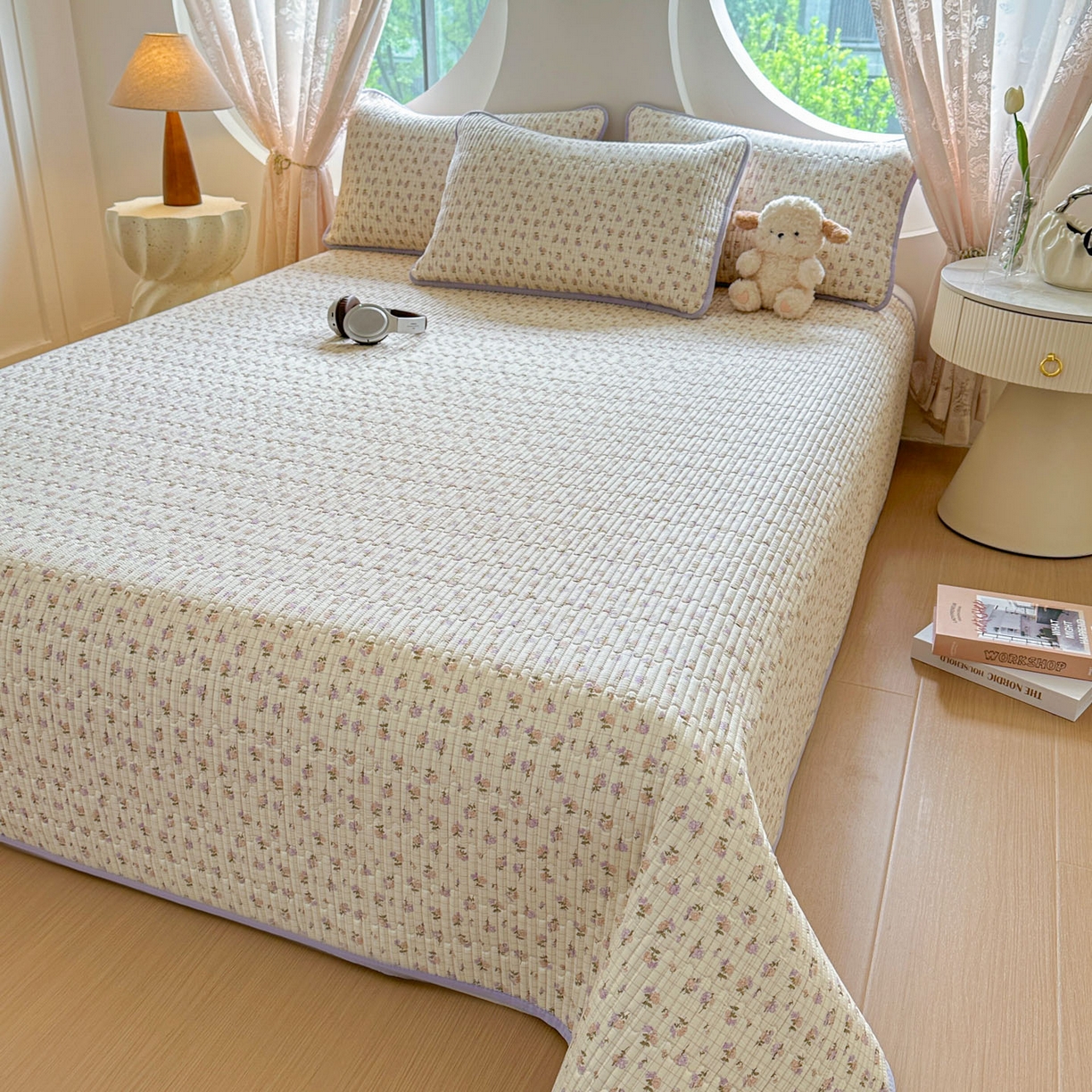 91家纺网 家纺一手货源 找家纺 恒尚居2025新款全棉床盖春秋印花床单纯棉床垫床褥垫-跑量（四季款）卡通 纯棉四季款-初晨