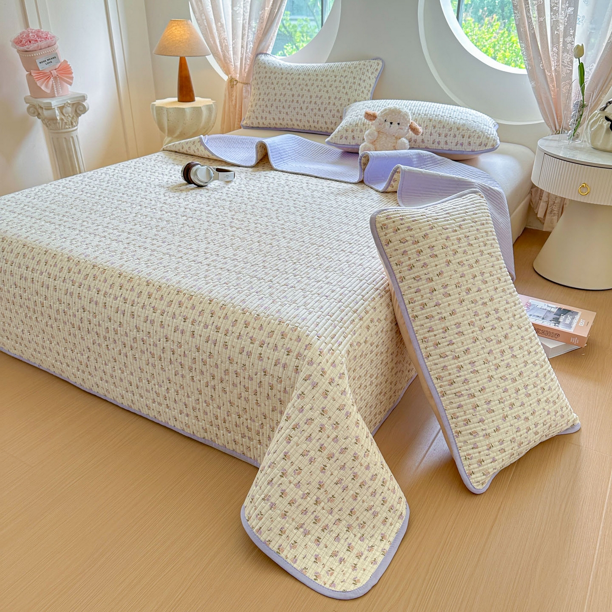 91家纺网 家纺一手货源 找家纺 恒尚居2025新款全棉床盖春秋印花床单纯棉床垫床褥垫-跑量（四季款）卡通 纯棉四季款-初晨