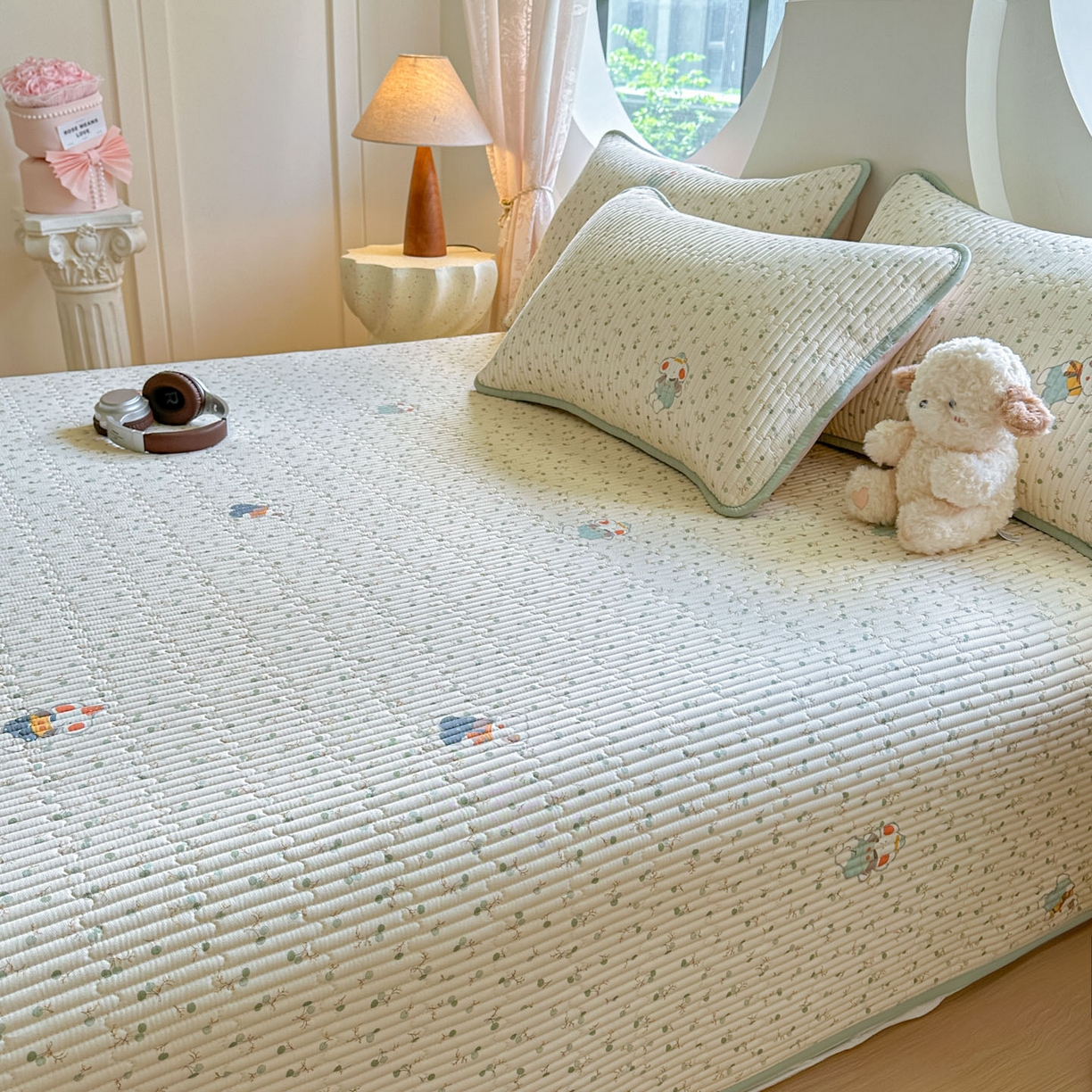 91家纺网 家纺一手货源 找家纺 恒尚居2025新款全棉床盖春秋印花床单纯棉床垫床褥垫-跑量（四季款）卡通 纯棉四季款-哆咪花园