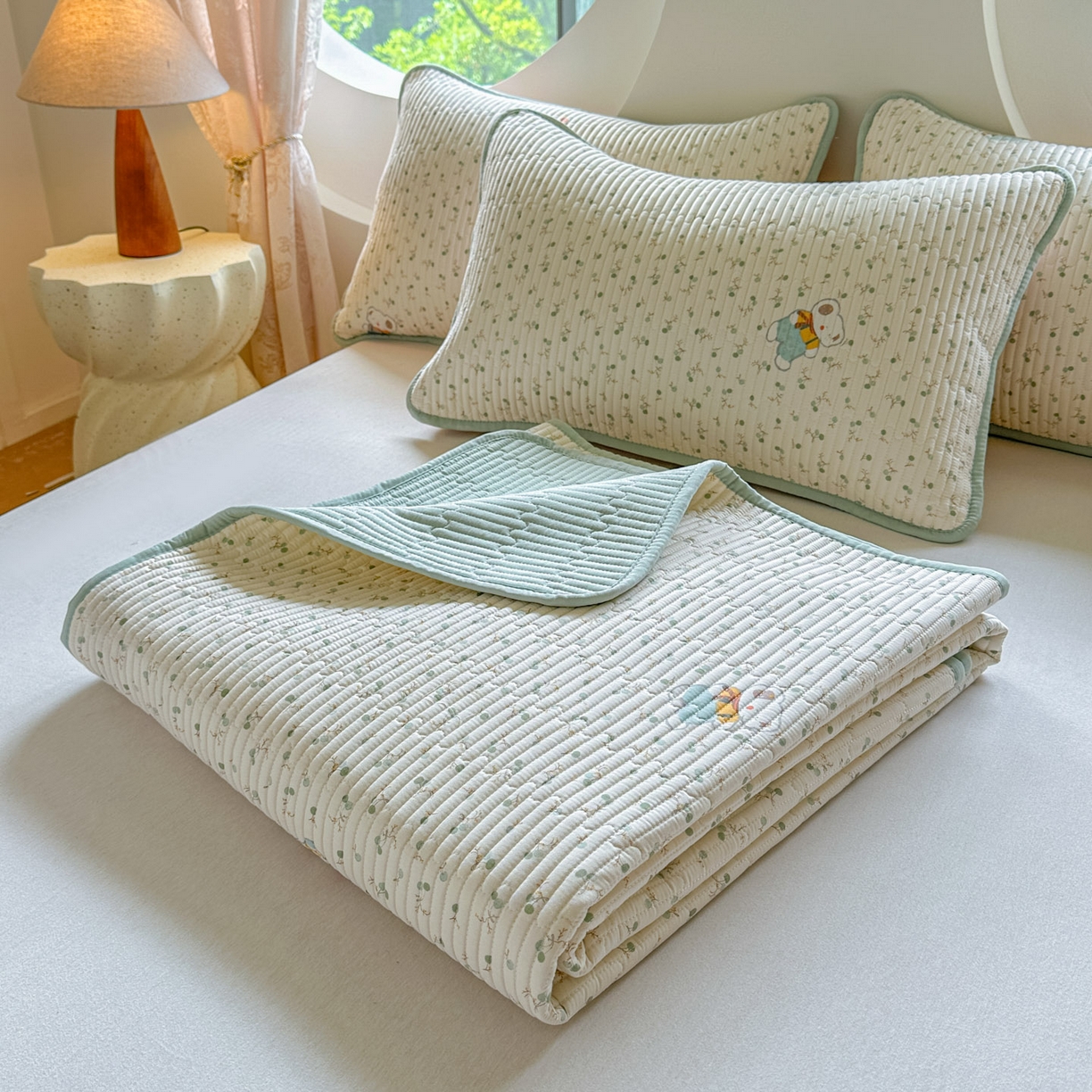 91家纺网 家纺一手货源 找家纺 恒尚居2025新款全棉床盖春秋印花床单纯棉床垫床褥垫-跑量（四季款）卡通 纯棉四季款-哆咪花园