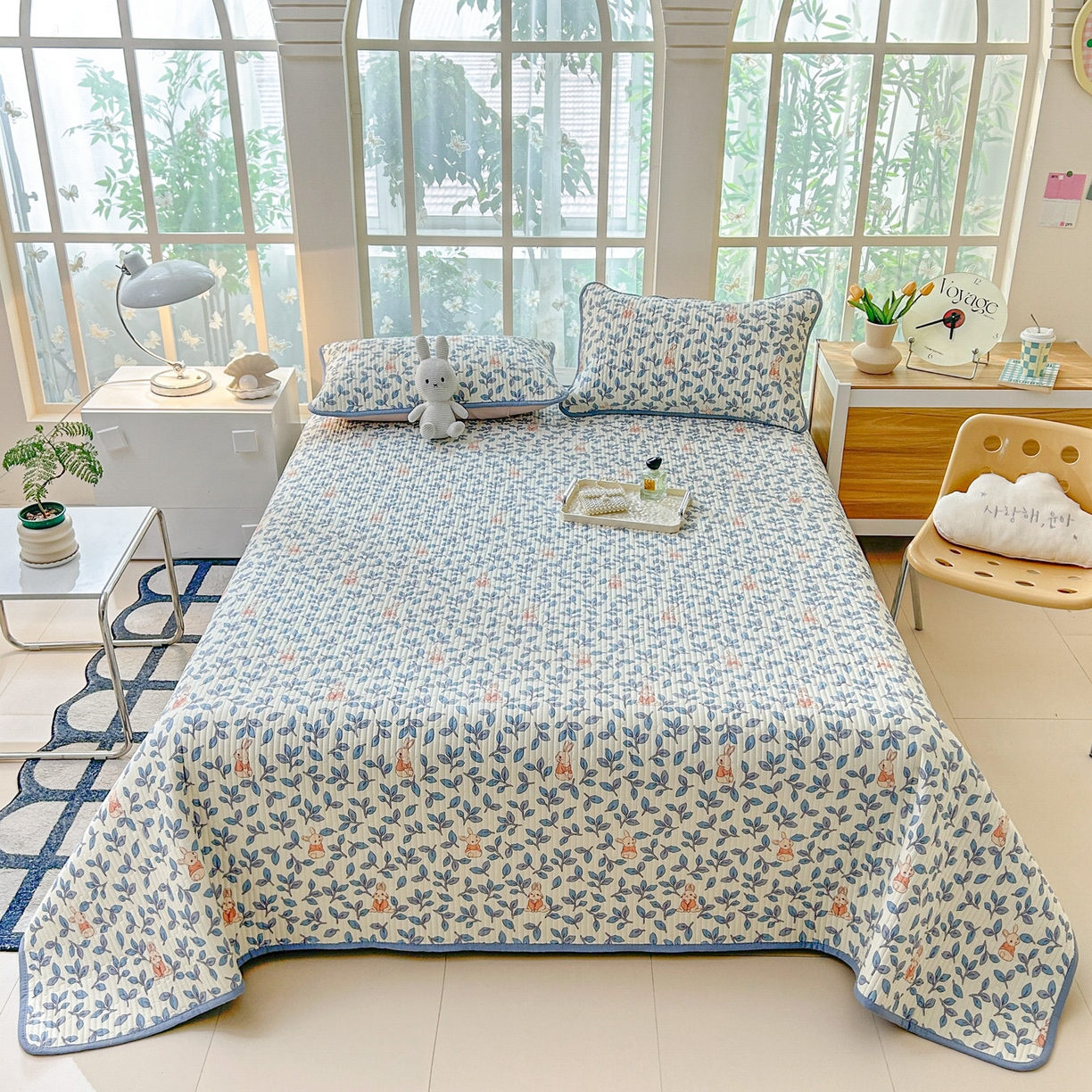 91家纺网 家纺一手货源 找家纺 恒尚居2025新款全棉床盖春秋印花床单纯棉床垫床褥垫-跑量（四季款）卡通 纯棉四季款-菲菲兔 