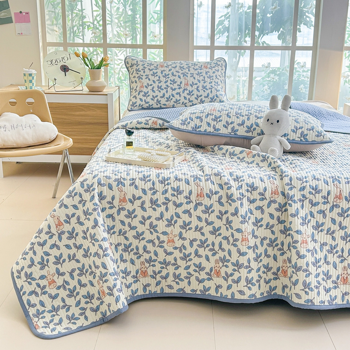 91家纺网 家纺一手货源 找家纺 恒尚居2025新款全棉床盖春秋印花床单纯棉床垫床褥垫-跑量（四季款）卡通 纯棉四季款-菲菲兔 