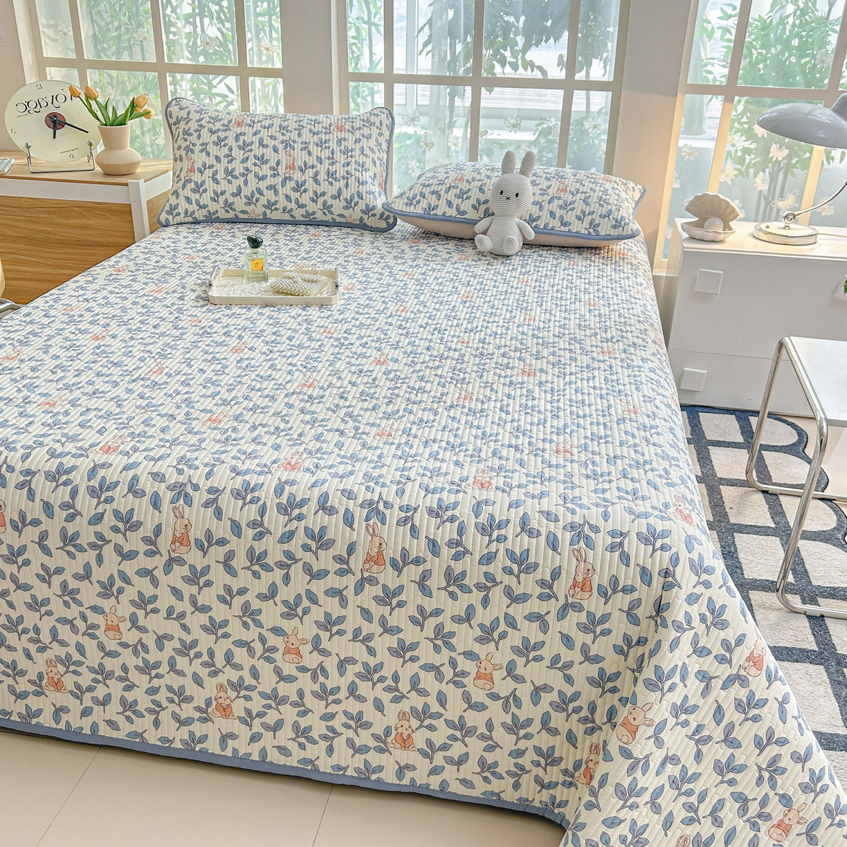 91家纺网 家纺一手货源 找家纺 恒尚居2025新款全棉床盖春秋印花床单纯棉床垫床褥垫-跑量（四季款）卡通 纯棉四季款-菲菲兔 