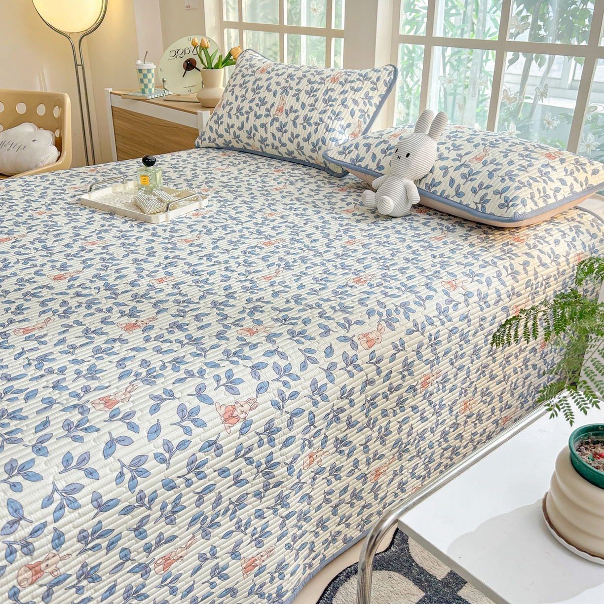 91家纺网 家纺一手货源 找家纺 恒尚居2025新款全棉床盖春秋印花床单纯棉床垫床褥垫-跑量（四季款）卡通 纯棉四季款-菲菲兔 