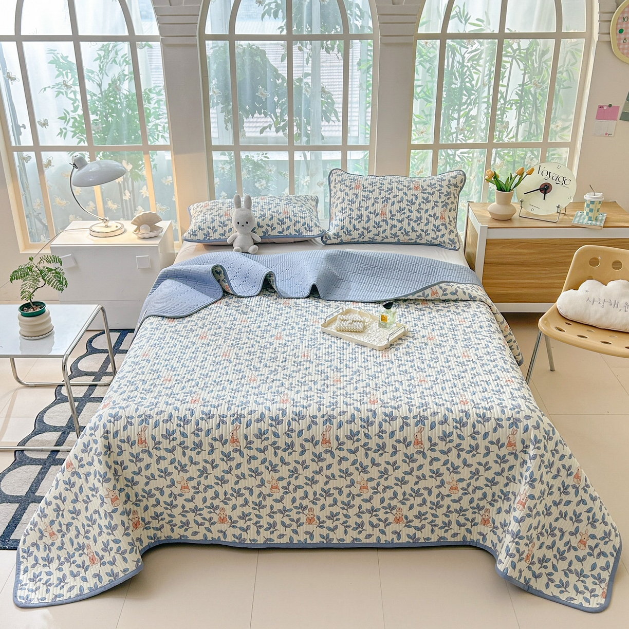 91家纺网 家纺一手货源 找家纺 恒尚居2025新款全棉床盖春秋印花床单纯棉床垫床褥垫-跑量（四季款）卡通 纯棉四季款-菲菲兔 