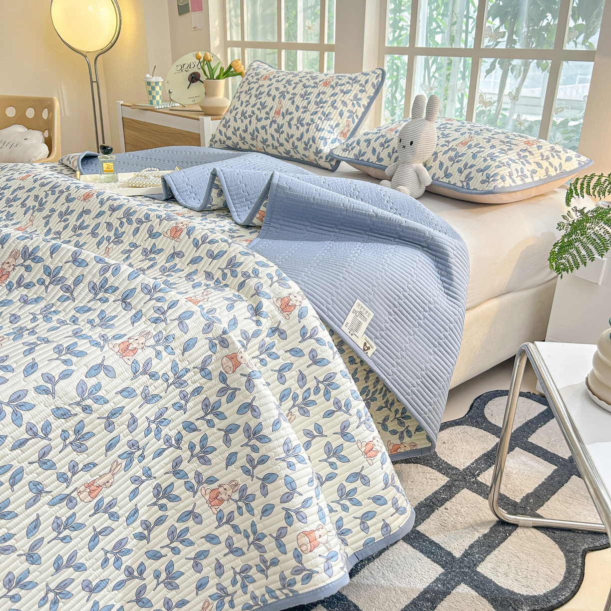 91家纺网 家纺一手货源 找家纺 恒尚居2025新款全棉床盖春秋印花床单纯棉床垫床褥垫-跑量（四季款）卡通 纯棉四季款-菲菲兔 