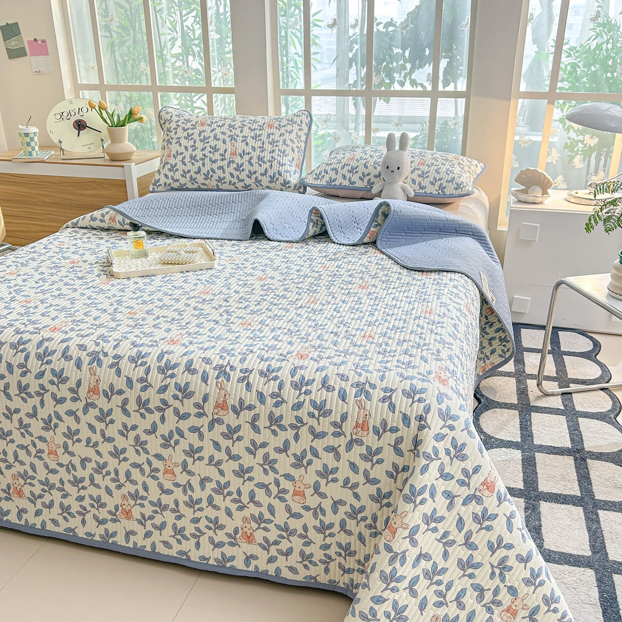 91家纺网 家纺一手货源 找家纺 恒尚居2025新款全棉床盖春秋印花床单纯棉床垫床褥垫-跑量（四季款）卡通 纯棉四季款-菲菲兔 