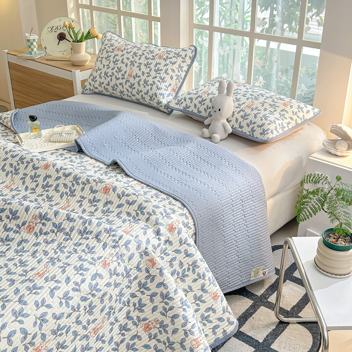 91家纺网 家纺一手货源 找家纺 恒尚居2025新款全棉床盖春秋印花床单纯棉床垫床褥垫-跑量（四季款）卡通 纯棉四季款-菲菲兔 