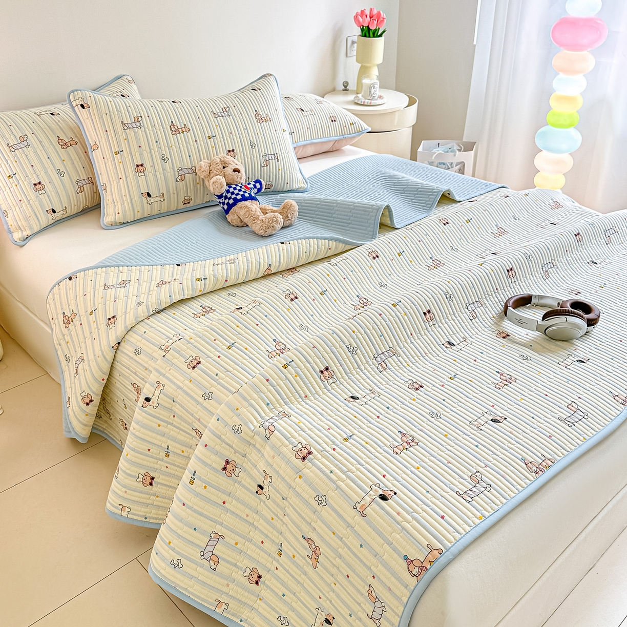 91家纺网 家纺一手货源 找家纺 恒尚居2025新款全棉床盖春秋印花床单纯棉床垫床褥垫-跑量（四季款）卡通 纯棉四季款-机灵旺仔