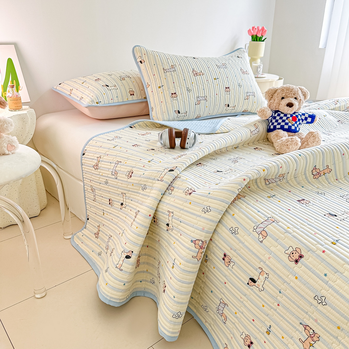 91家纺网 家纺一手货源 找家纺 恒尚居2025新款全棉床盖春秋印花床单纯棉床垫床褥垫-跑量（四季款）卡通 纯棉四季款-机灵旺仔