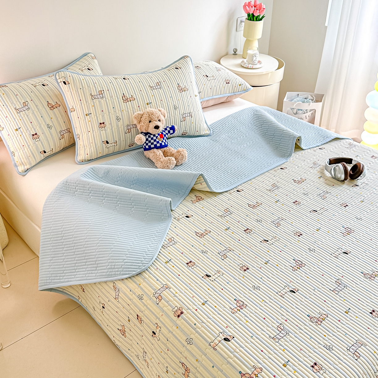 91家纺网 家纺一手货源 找家纺 恒尚居2025新款全棉床盖春秋印花床单纯棉床垫床褥垫-跑量（四季款）卡通 纯棉四季款-机灵旺仔