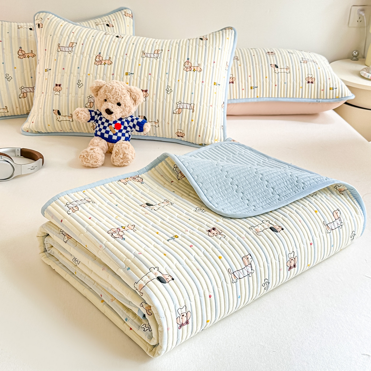 91家纺网 家纺一手货源 找家纺 恒尚居2025新款全棉床盖春秋印花床单纯棉床垫床褥垫-跑量（四季款）卡通 纯棉四季款-机灵旺仔