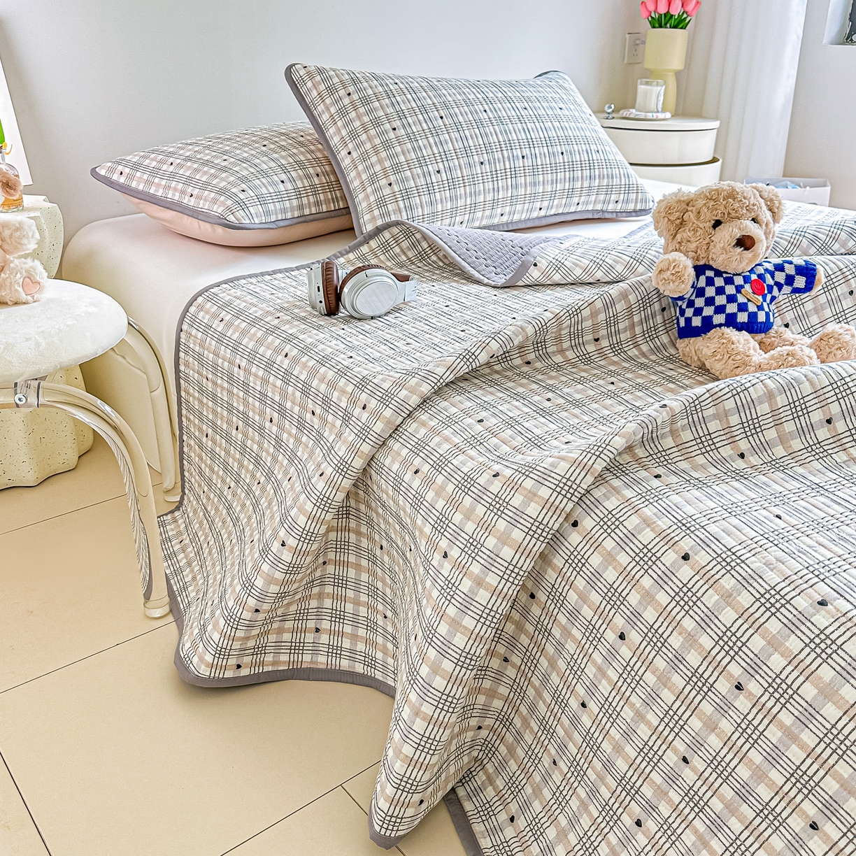 91家纺网 家纺一手货源 找家纺 恒尚居2025新款全棉床盖春秋印花床单纯棉床垫床褥垫-跑量（四季款）卡通 纯棉四季款-简格调