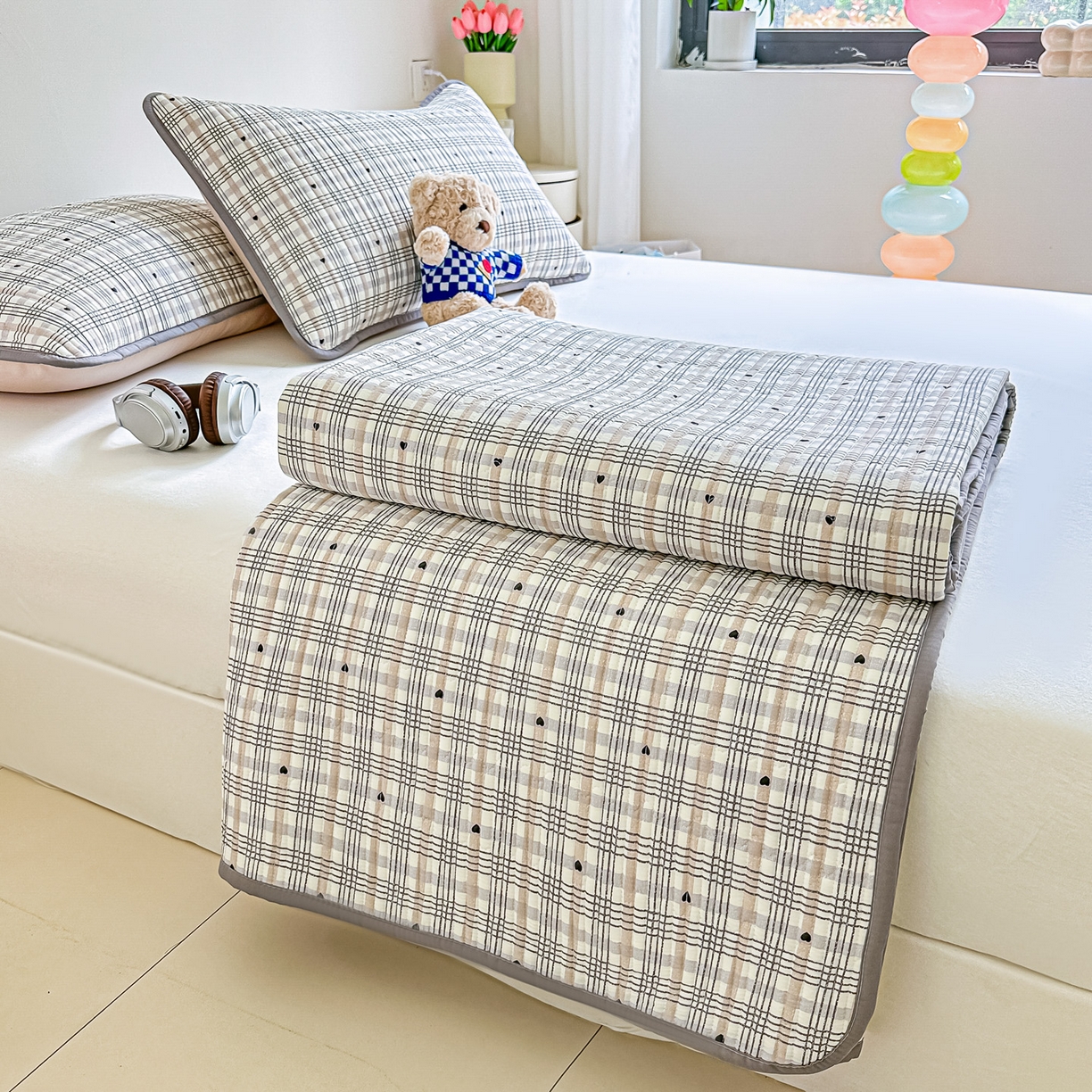 91家纺网 家纺一手货源 找家纺 恒尚居2025新款全棉床盖春秋印花床单纯棉床垫床褥垫-跑量（四季款）卡通 纯棉四季款-简格调