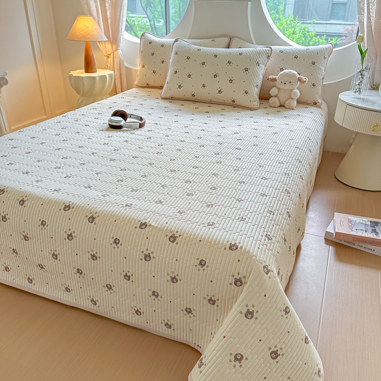 91家纺网 家纺一手货源 找家纺 恒尚居2025新款全棉床盖春秋印花床单纯棉床垫床褥垫-跑量（四季款）卡通 纯棉四季款-熊仔少年