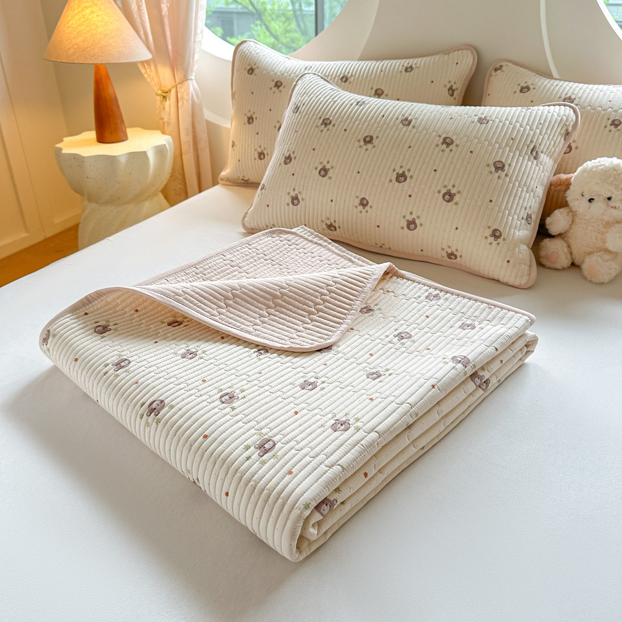 91家纺网 家纺一手货源 找家纺 恒尚居2025新款全棉床盖春秋印花床单纯棉床垫床褥垫-跑量（四季款）卡通 纯棉四季款-熊仔少年