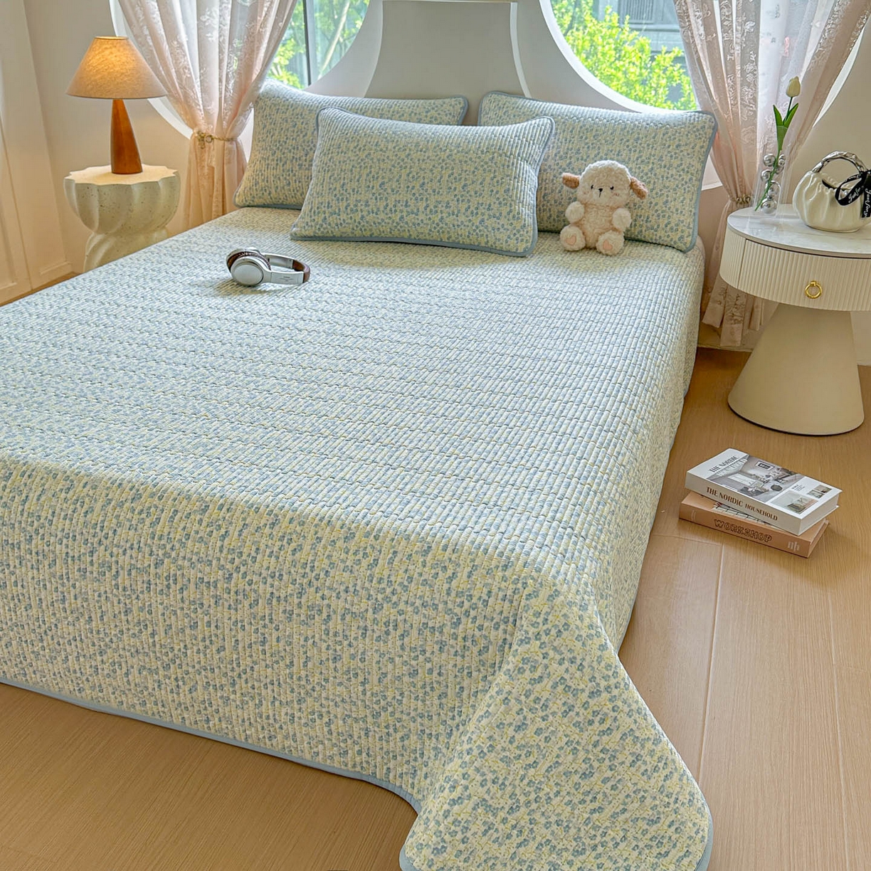 91家纺网 家纺一手货源 找家纺 恒尚居2025新款全棉床盖春秋印花床单纯棉床垫床褥垫-跑量（四季款）卡通 纯棉四季款-雪兰