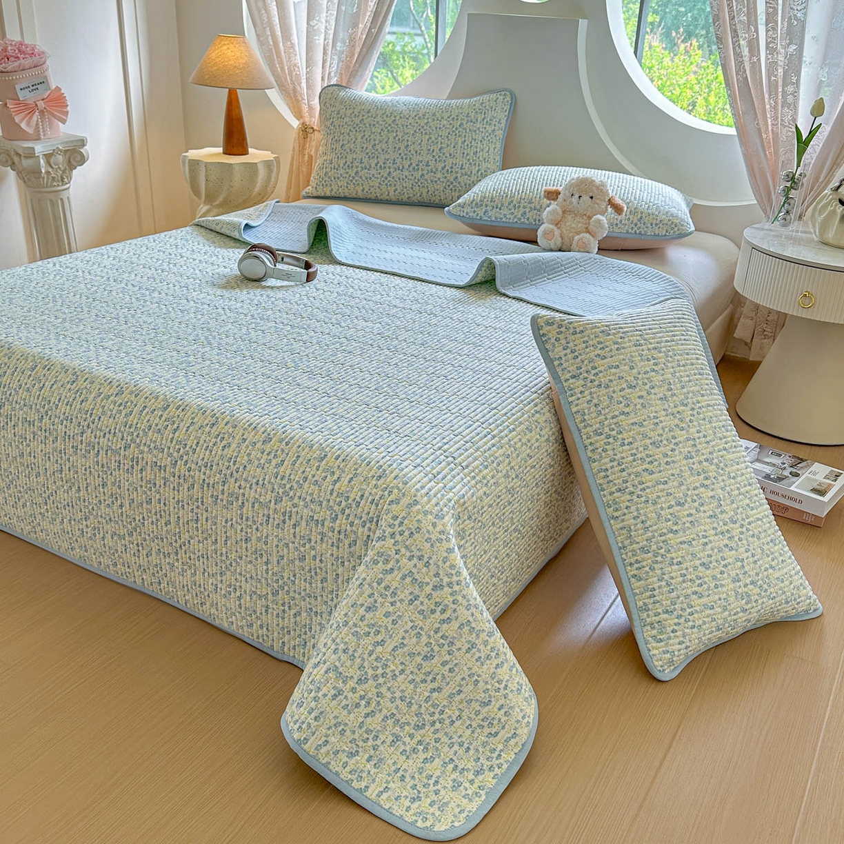 91家纺网 家纺一手货源 找家纺 恒尚居2025新款全棉床盖春秋印花床单纯棉床垫床褥垫-跑量（四季款）卡通 纯棉四季款-雪兰