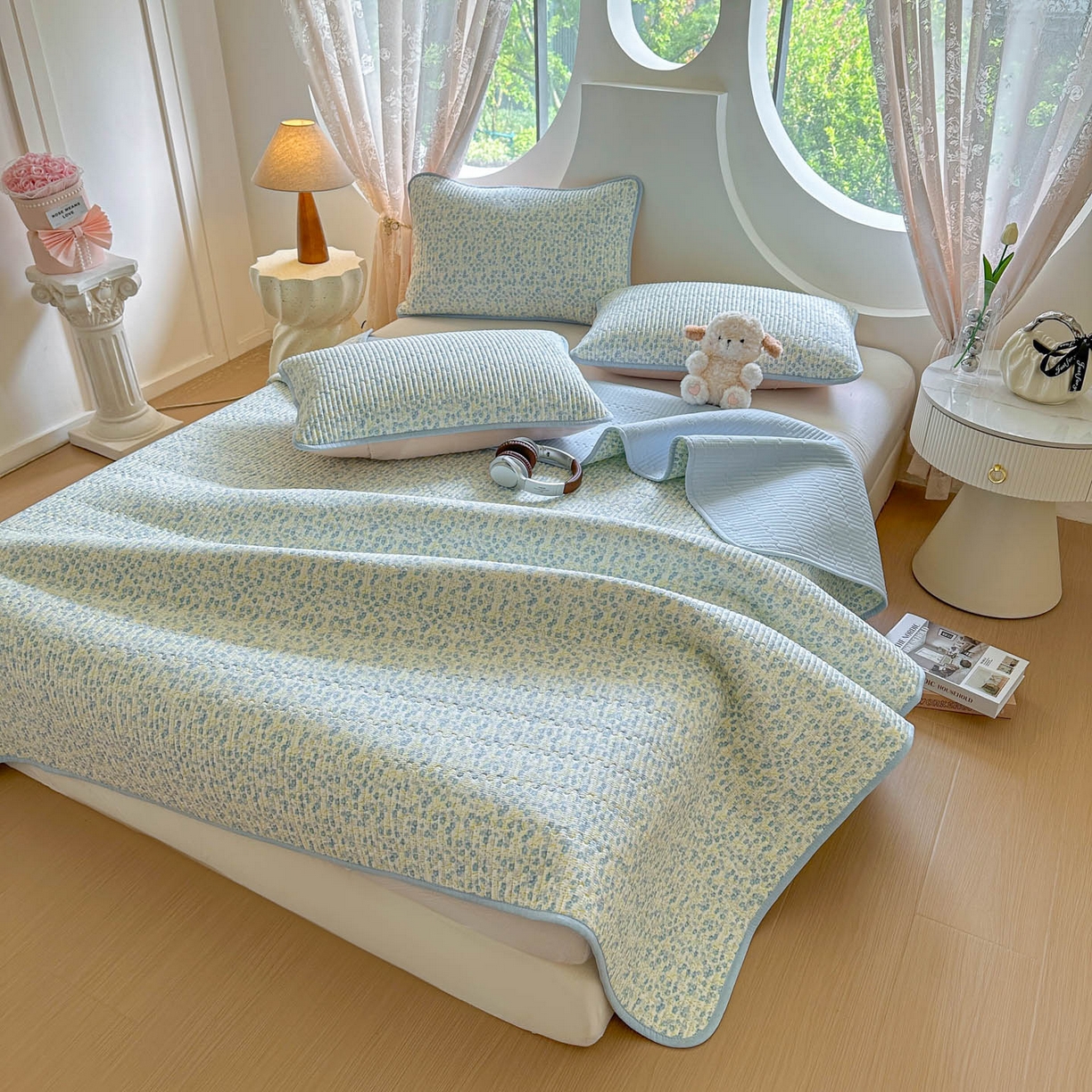 91家纺网 家纺一手货源 找家纺 恒尚居2025新款全棉床盖春秋印花床单纯棉床垫床褥垫-跑量（四季款）卡通 纯棉四季款-雪兰