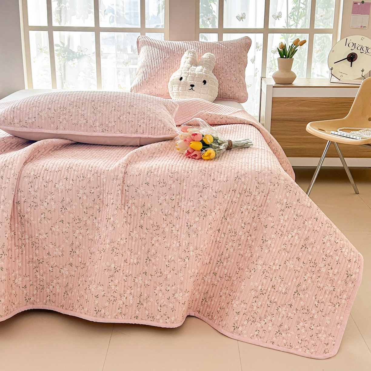 91家纺网 家纺一手货源 找家纺 恒尚居2025新款全棉床盖春秋印花床单纯棉床垫床褥垫-跑量（四季款）卡通 纯棉四季款-樱花灿灿