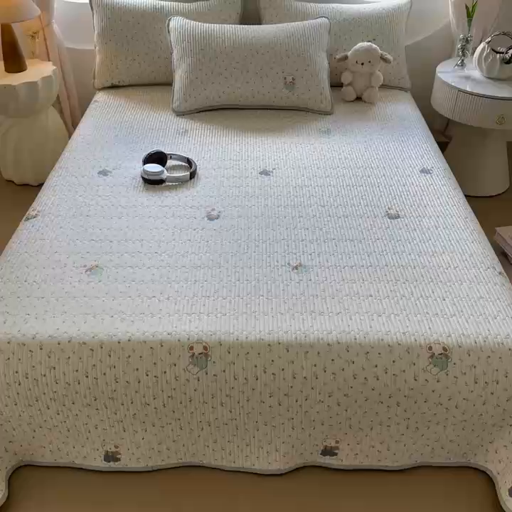 91家纺网 家纺一手货源 找家纺 恒尚居2025新款全棉床盖春秋印花床单纯棉床垫床褥垫-跑量（四季款）卡通 纯棉四季款-哆咪花园