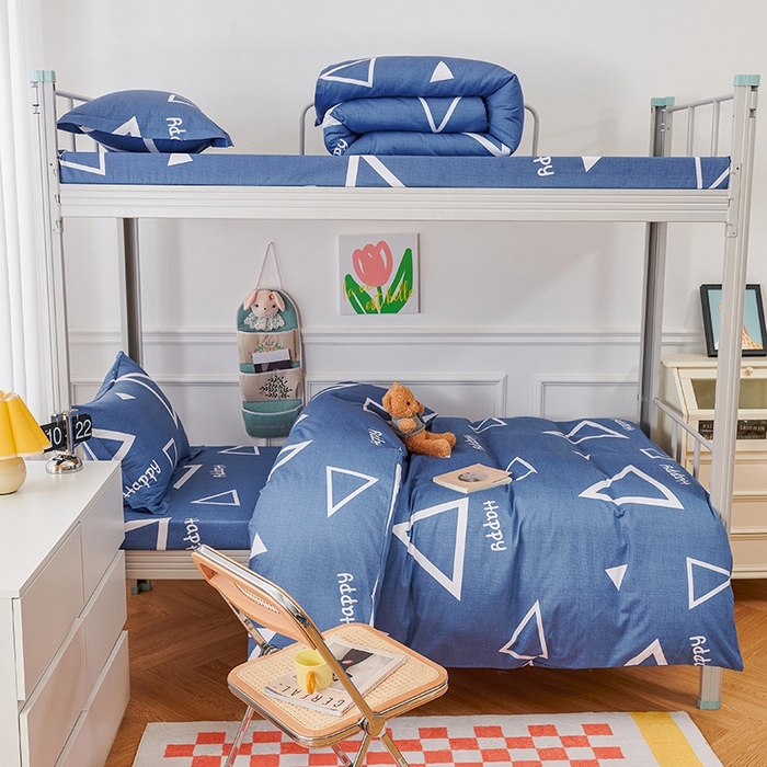 91家纺网 家纺一手货源 找家纺 （总）斯尔顿 2025春夏新款加厚全棉纯棉学生宿舍上下铺三件套