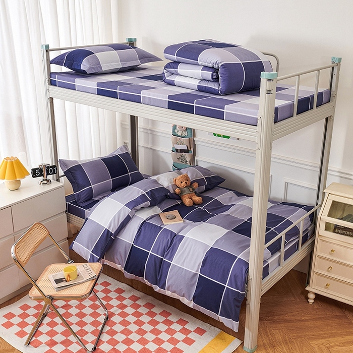 91家纺网 家纺一手货源 找家纺 （总）斯尔顿 2025春夏新款加厚全棉纯棉学生宿舍上下铺三件套